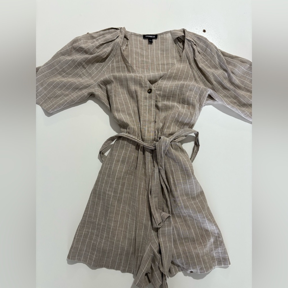 EXPRESS Tan Romper with Belt